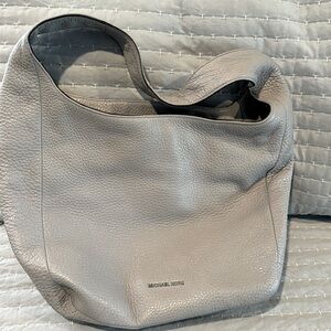 Gray Michael Kors leather hobo bag